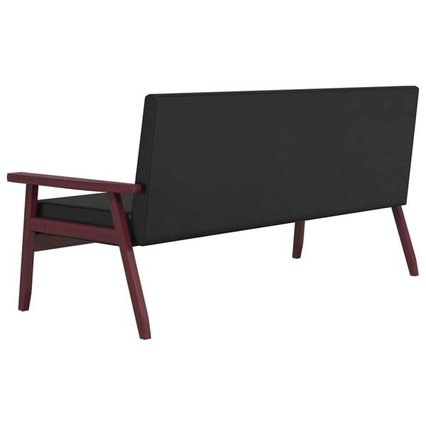 Sofa 3-Sitzer Schwarz Kunstleder