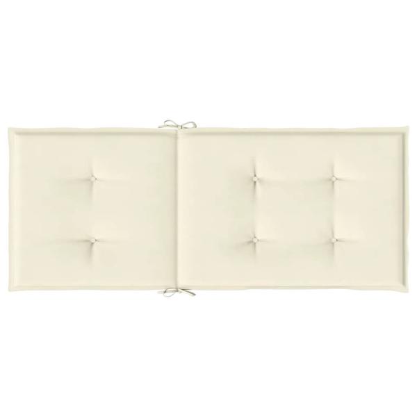 Gartenstuhlauflagen für Hochlehner 2Stk. Creme 120x50x3cm Stoff