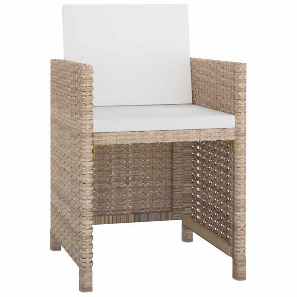13-tlg. Garten-Essgruppe mit Auflagen Poly Rattan Beige