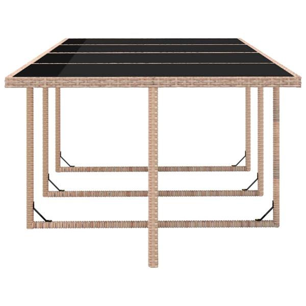 13-tlg. Garten-Essgruppe mit Auflagen Poly Rattan Beige