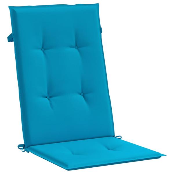 Gartenstuhlauflagen für Hochlehner 2 Stk. Blau 120x50x3cm Stoff