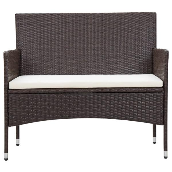 5-tlg. Garten-Lounge-Set mit Auflagen Poly Rattan Braun