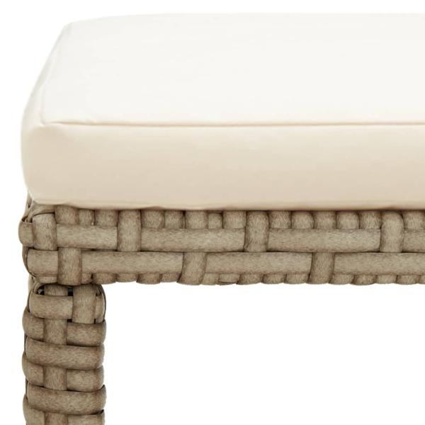 Gartenhocker 2 Stk. mit Sitzkissen Poly Rattan Beige
