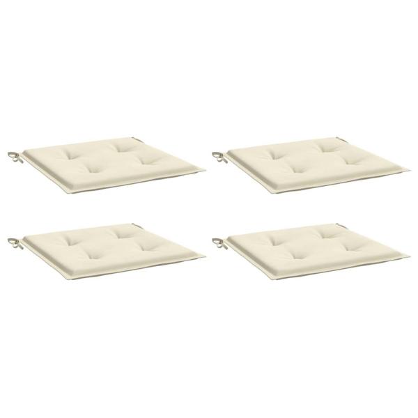 Gartenstuhl-Kissen 4 Stk. Creme 40x40x3 cm Oxford-Gewebe
