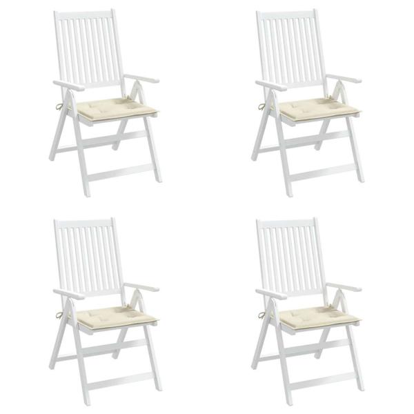 Gartenstuhl-Kissen 4 Stk. Creme 40x40x3 cm Oxford-Gewebe