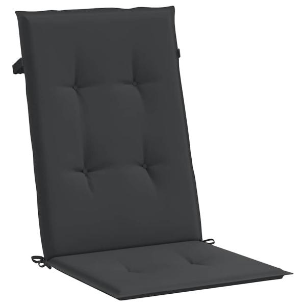 Gartenstuhlauflagen für Hochlehner 2 Stk. Schwarz 120x50x3 cm