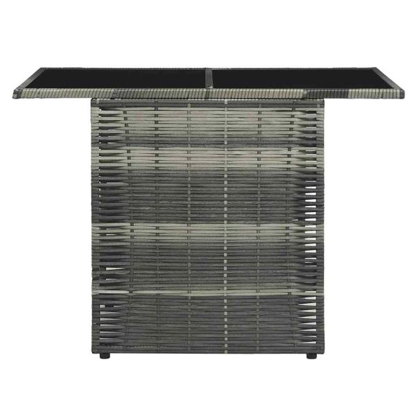 3-tlg. Bistro-Set mit Auflagen Poly Rattan Grau