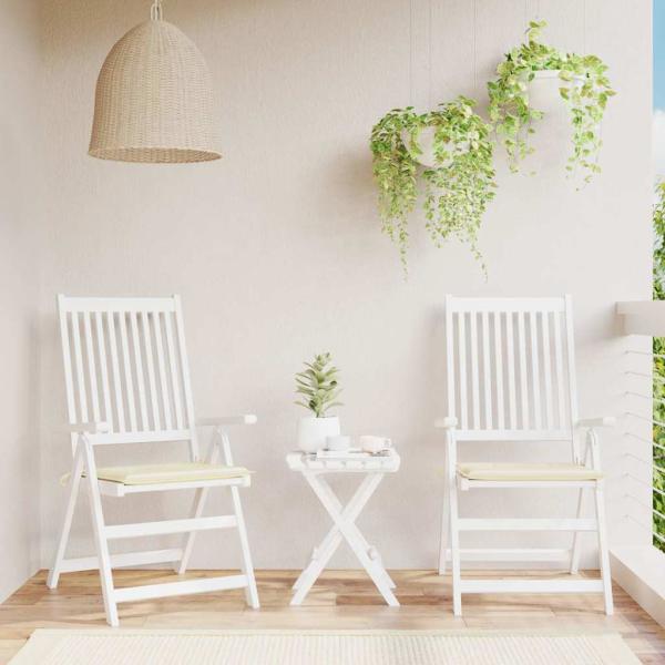 ARDEBO.de - Gartenstuhl-Kissen 2 Stk. Creme 50x50x3 cm Oxford-Gewebe