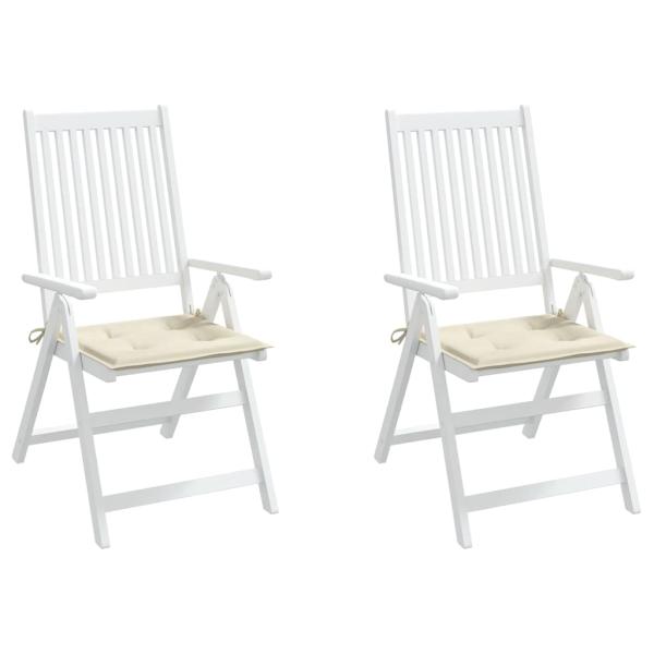 Gartenstuhl-Kissen 2 Stk. Creme 50x50x3 cm Oxford-Gewebe