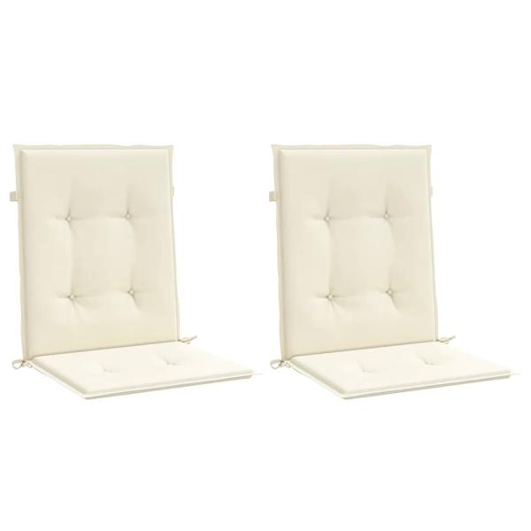 Gartenstuhlauflagen für Niedriglehner 2 Stk. Creme 100x50x3 cm