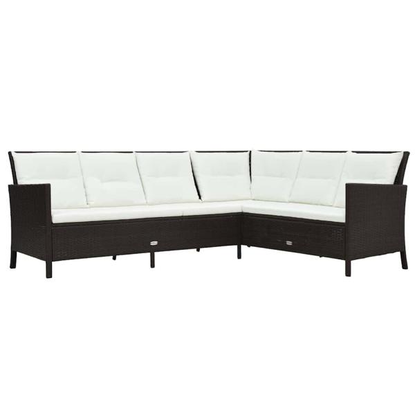 3-tlg. Garten-Lounge-Set mit Auflagen Poly Rattan Braun