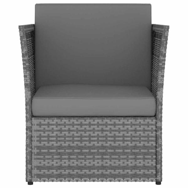 Gartensessel mit Hocker Poly Rattan Anthrazit