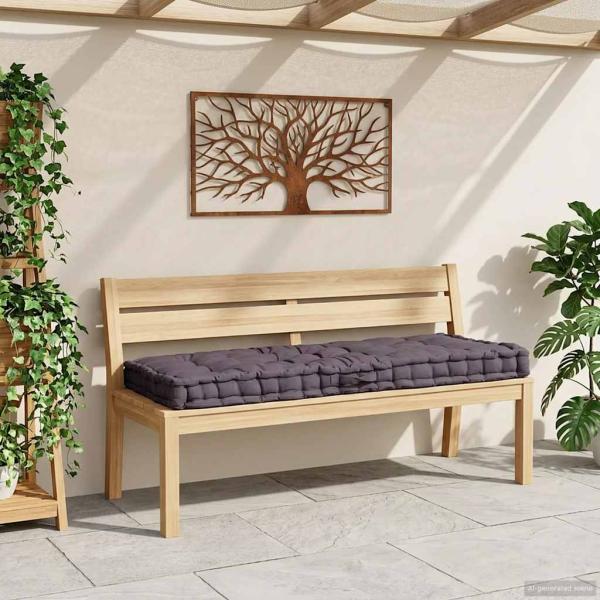 Palettenkissen Baumwolle 120×80×10 cm Anthrazit