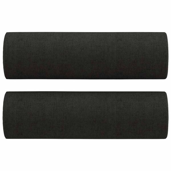 3-Sitzer-Sofa mit Zierkissen Schwarz 180 cm Stoff