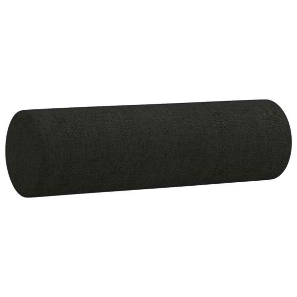 3-Sitzer-Sofa mit Zierkissen Schwarz 180 cm Stoff
