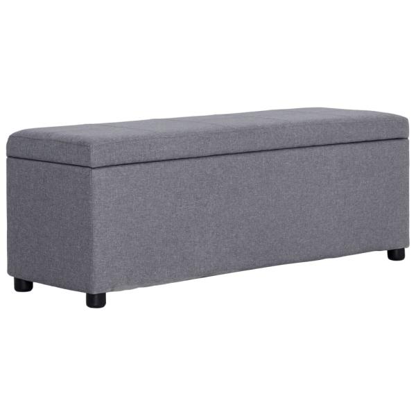ARDEBO.de - Bank mit Staufach 116 cm Hellgrau Polyester