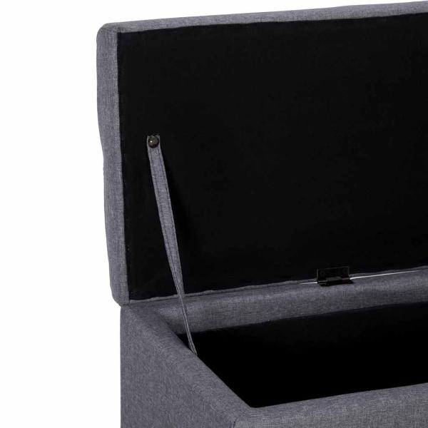 Bank mit Staufach 116 cm Hellgrau Polyester