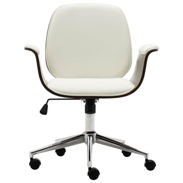 Bürostuhl Weiß Bugholz und Kunstleder