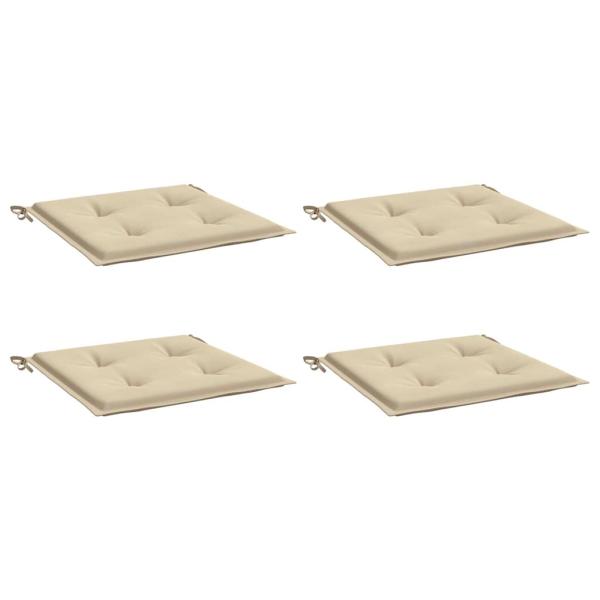 Gartenstuhl-Kissen 4 Stk. Beige 50x50x3 cm Oxford-Gewebe