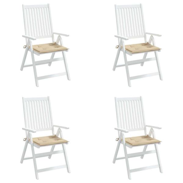 Gartenstuhl-Kissen 4 Stk. Beige 50x50x3 cm Oxford-Gewebe