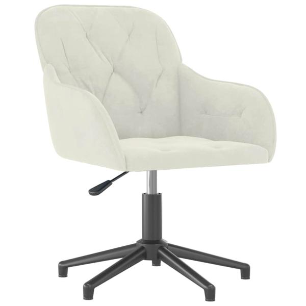 Bürostuhl Drehbar Creme Samt