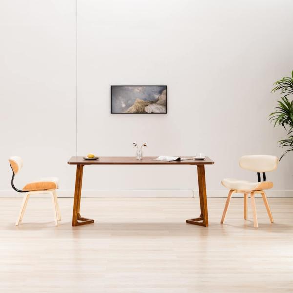 ARDEBO.de - Esszimmerstühle 2 Stk. Creme Bugholz und Kunstleder