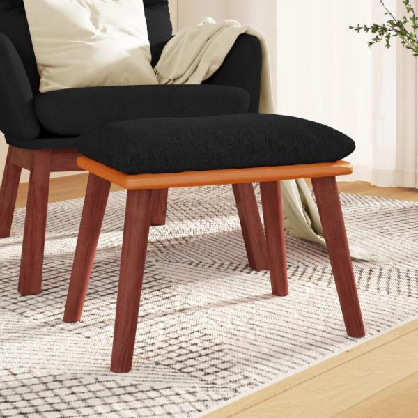 ARDEBO.de - Fußhocker Schwarz 45x29,5x35 cm Stoff und Kunstleder