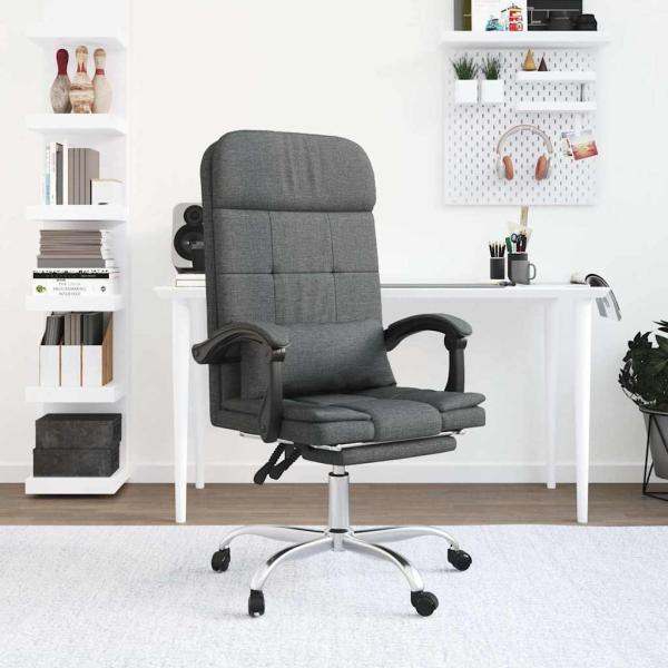 ARDEBO.de - Bürostuhl mit Massagefunktion Dunkelgrau Stoff