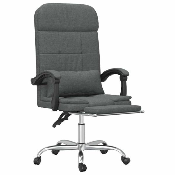 Bürostuhl mit Massagefunktion Dunkelgrau Stoff