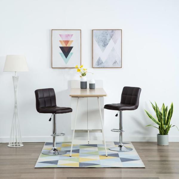 ARDEBO.de - Barhocker 2 Stk. Braun Kunstleder
