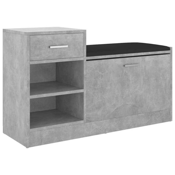 Schuhbank Betongrau 94,5x31x57 cm Holzwerkstoff
