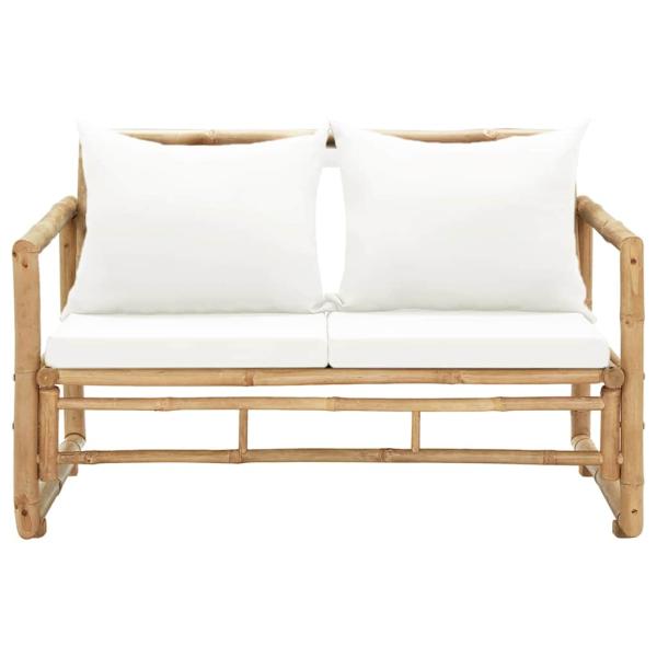 2-Sitzer Gartensofa mit Polstern Bambus