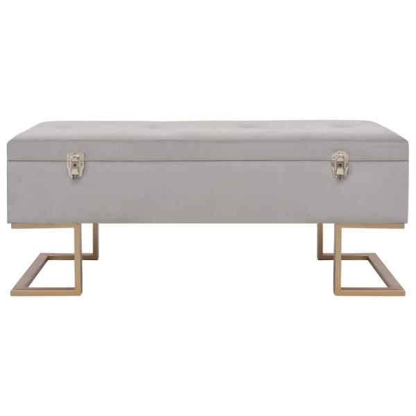 Bank mit Staufach 105 cm Grau Samt