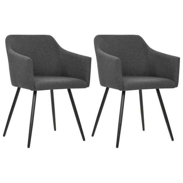 ARDEBO.de - Esszimmerstühle 2 Stk. Dunkelgrau Stoff