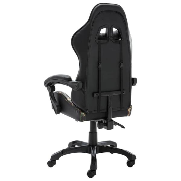 Gaming-Stuhl Schwarz und Tarnmuster Kunstleder