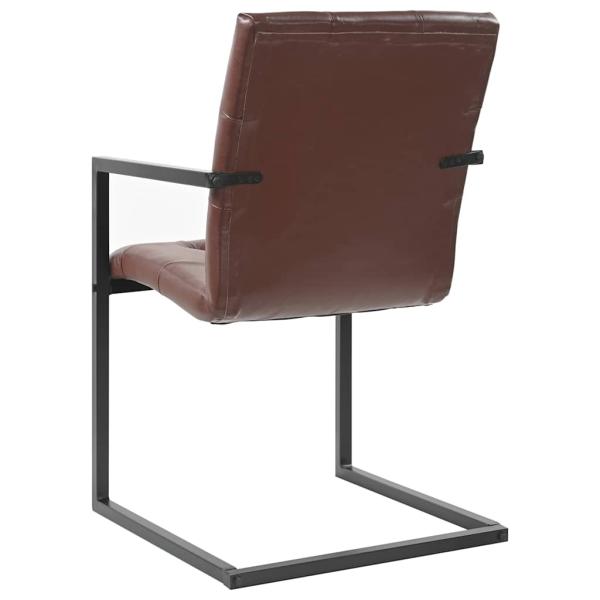 Freischwinger 2 Stk. Braun Echtleder