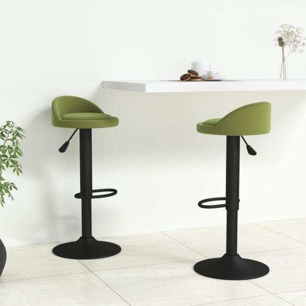 ARDEBO.de - Barhocker 2 Stk. Hellgrün Samt