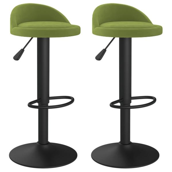 Barhocker 2 Stk. Hellgrün Samt