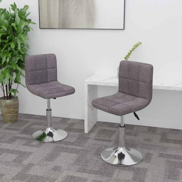 ARDEBO.de - Esszimmerstühle 2 Stk. Drehbar Taupe Stoff
