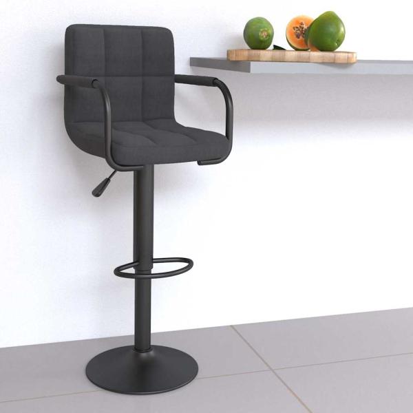 ARDEBO.de - Barhocker Dunkelgrau Stoff