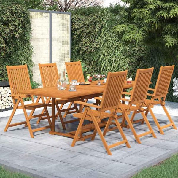 ARDEBO.de - 7-tlg. Garten-Essgruppe Massivholz Akazie 160-240 cm