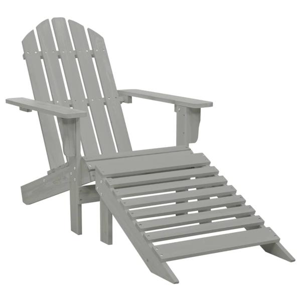 ARDEBO.de - Gartensessel mit Fußstütze Holz Grau