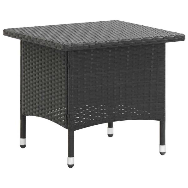 ARDEBO.de - Beistelltisch Schwarz 50x50x47 cm Poly Rattan