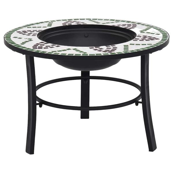 ARDEBO.de - Feuerstelle Mosaik Keramik Grün 68 cm