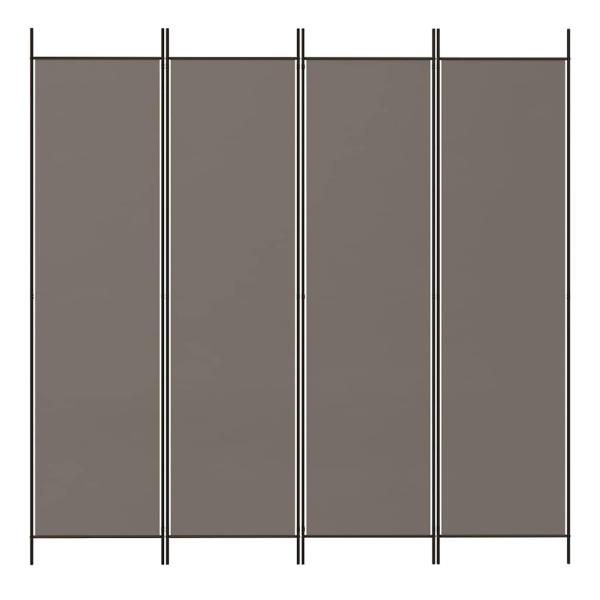 4-tlg. Paravent Anthrazit 200x200 cm Stoff