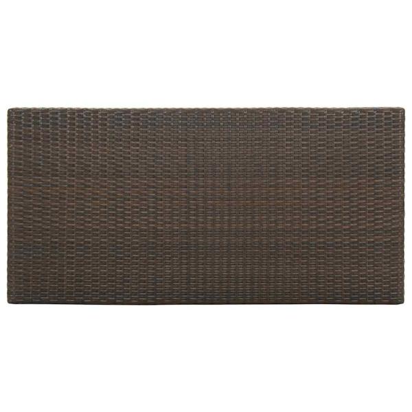 Bartisch mit Regal Braun 120x60x110 cm Poly Rattan