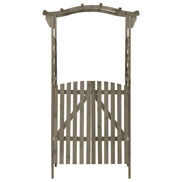 Pergola mit Tor 116x40x204 cm Grau Massivholz Tanne