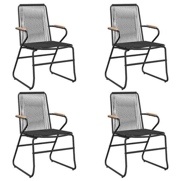 Gartenstühle 4 Stk. Schwarz 58x59x85,5 cm PVC Rattan