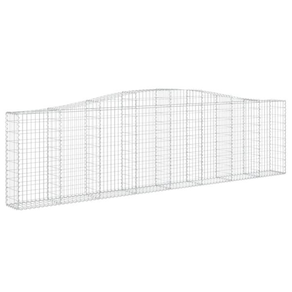 Gabione mit Hochbogen 400x30x100/120 cm Verzinktes Eisen