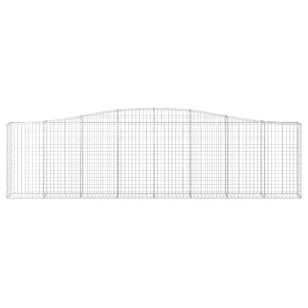 Gabione mit Hochbogen 400x30x100/120 cm Verzinktes Eisen